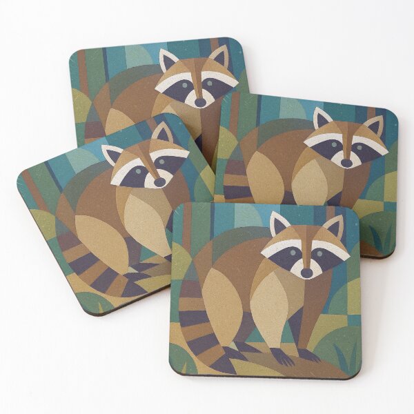 Item preview, Raccoon in the Forest - a Geometric illustration. designed and sold by GalleryKauffeld.