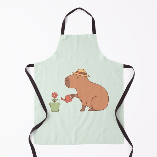 Item preview, Cute Capybara Gardener with Straw Hat and Watering Can designed and sold by pattman.