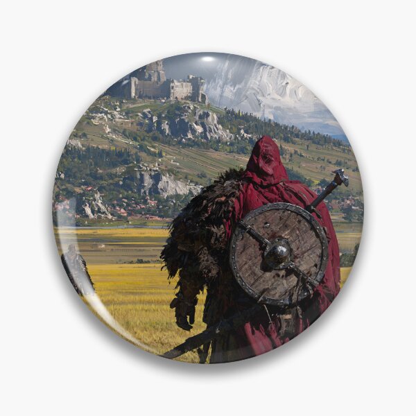 Item preview, Dark Fantasy Red-Cloaked Warrior in a Golden Field designed and sold by The Grimforge.