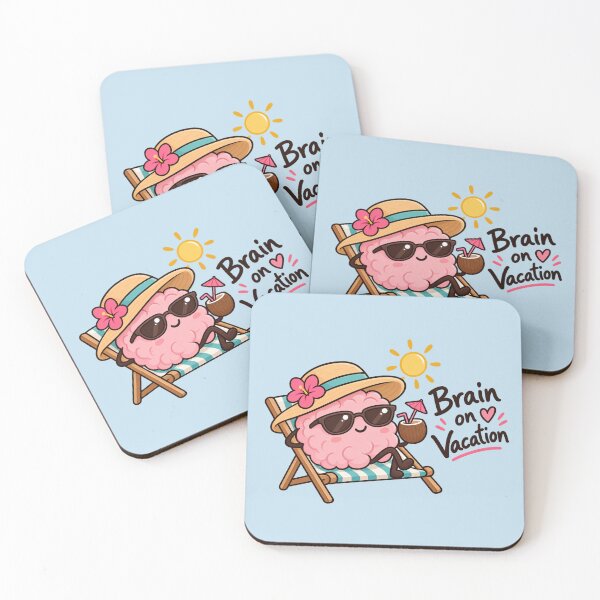 Item preview, Brain on Vacation Funny Cute Summer Beach Sticker designed and sold by StickyDelights.