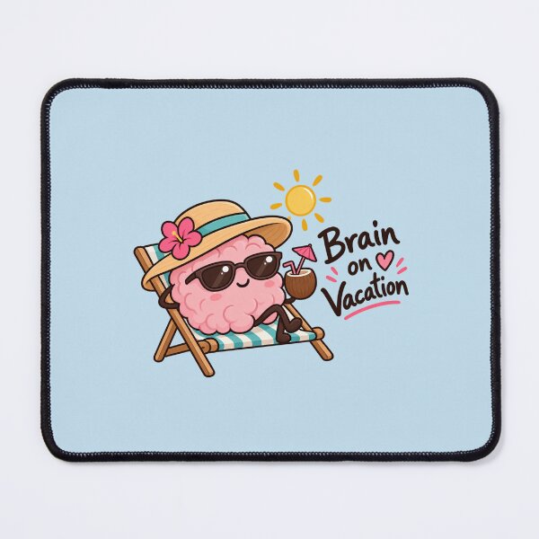 Item preview, Brain on Vacation Funny Cute Summer Beach Sticker designed and sold by StickyDelights.