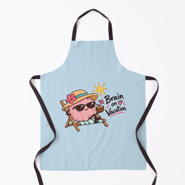 Item preview, Brain on Vacation Funny Cute Summer Beach Sticker designed and sold by StickyDelights.