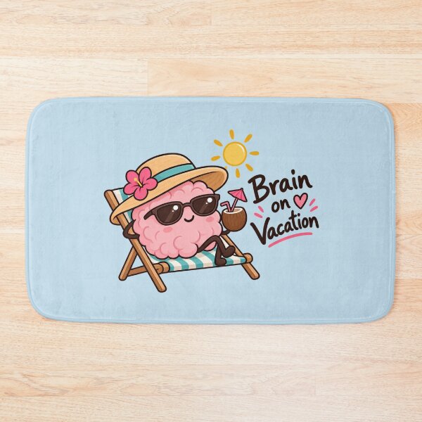 Item preview, Brain on Vacation Funny Cute Summer Beach Sticker designed and sold by StickyDelights.
