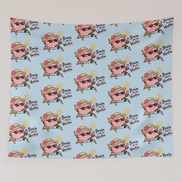 Item preview, Brain on Vacation Funny Cute Summer Beach Sticker designed and sold by StickyDelights.