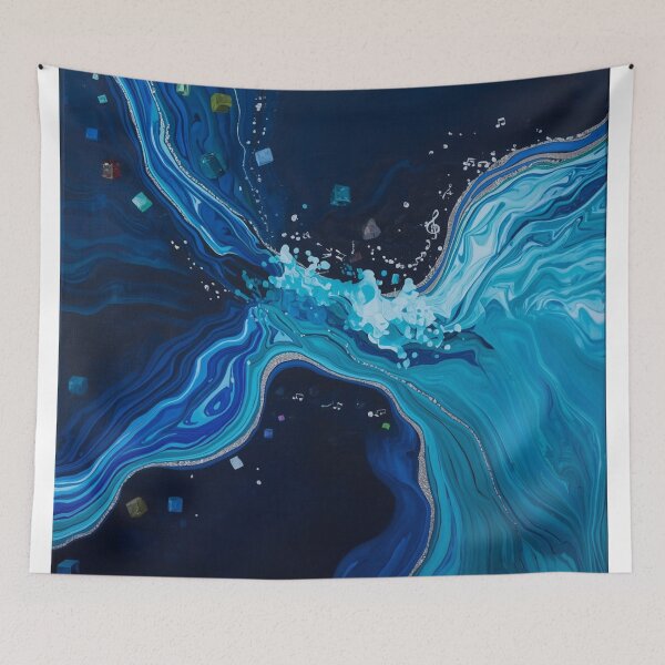 Item preview, Blue Abstract Water Marble Comforter & Shower Curtain Set. designed and sold by fbtrisha.
