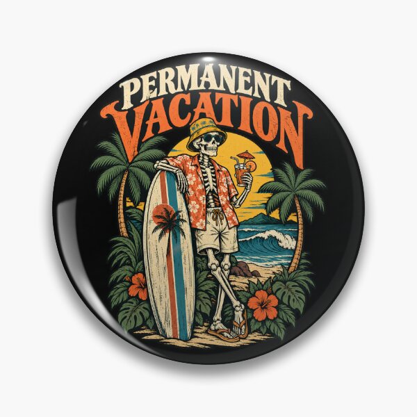 Item preview, Permanent Vacation – Vintage Skeleton Surfer designed and sold by PhilllandArt.