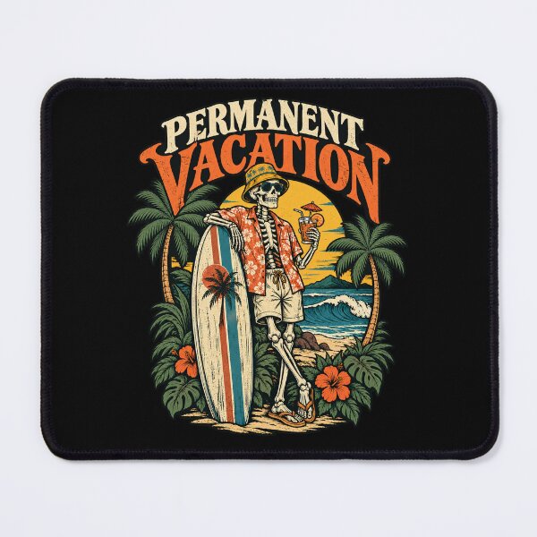 Item preview, Permanent Vacation – Vintage Skeleton Surfer designed and sold by PhilllandArt.