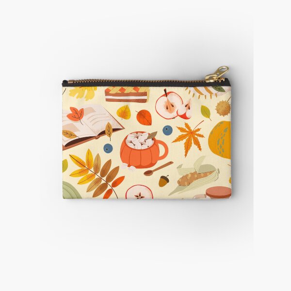 Item preview, Cozy Autumn Elements Pattern – Warm Fall Harvest, Books, Pumpkins & Tea Illustration designed and sold by MiaBellaGirl.