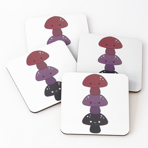 Item preview, Stacked Mushrooms – Burgundy, Purple & Black Woodland Trio designed and sold by AliveStyle.