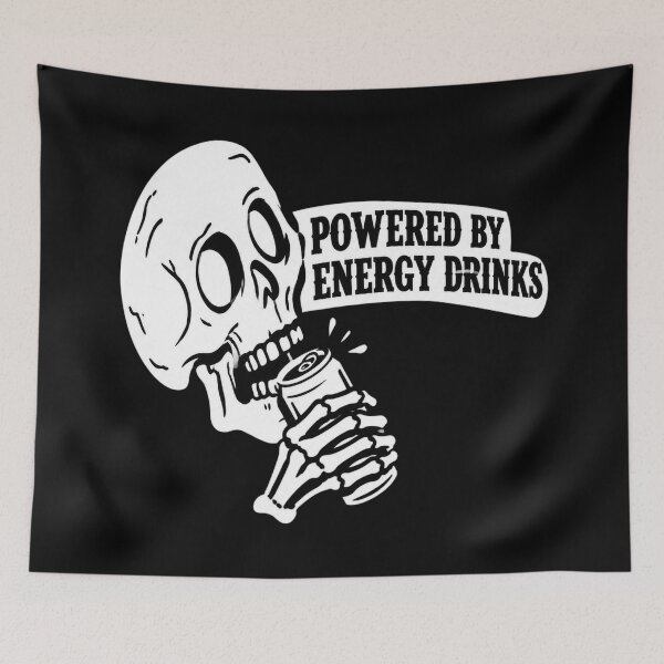 Item preview, Powered By Energy Drinks Skull designed and sold by eliquistgk.
