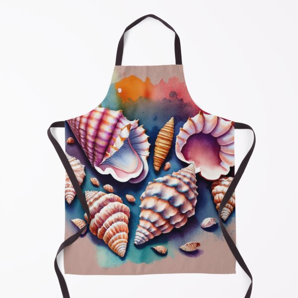 Item preview, Colorful Seashell Collection on Teal Watercolor designed and sold by BeachWhisper.