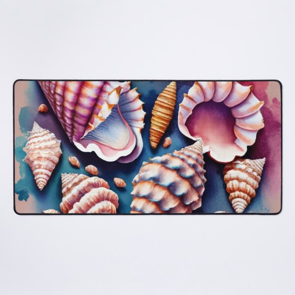 Item preview, Colorful Seashell Collection on Teal Watercolor designed and sold by BeachWhisper.