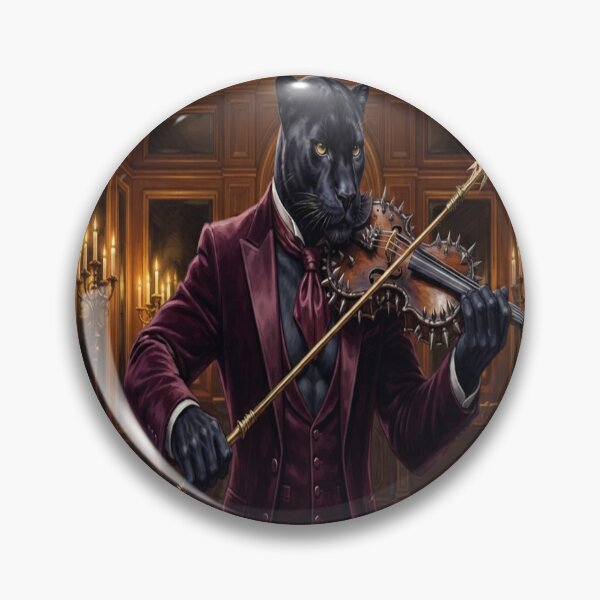 Item preview, Dark Fantasy Panther Musician Playing Violin Art designed and sold by AfresStudio.