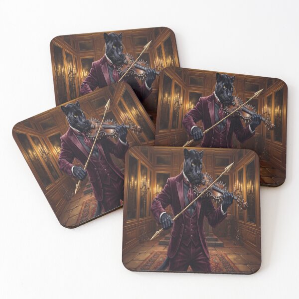 Item preview, Dark Fantasy Panther Musician Playing Violin Art designed and sold by AfresStudio.