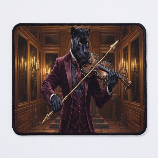 Item preview, Dark Fantasy Panther Musician Playing Violin Art designed and sold by AfresStudio.
