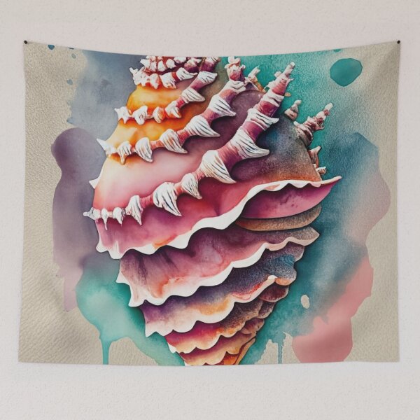 Item preview, Pink Spiny Conch Shell Watercolor designed and sold by BeachWhisper.