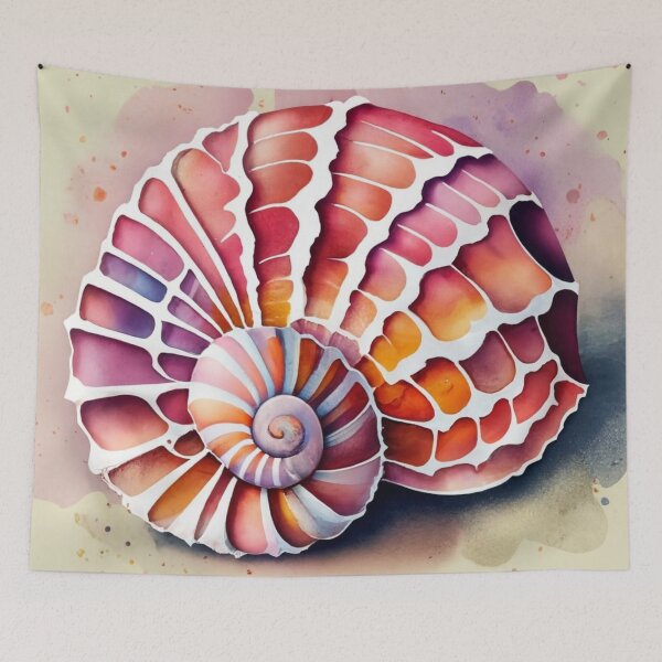 Item preview, Colorful Nautilus Shell Mosaic Watercolor designed and sold by BeachWhisper.