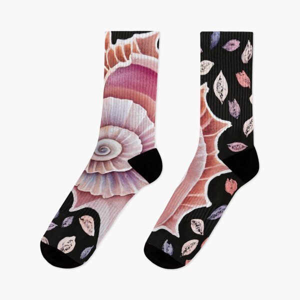 Item preview, Pink Nautilus Shell on Black Botanicals designed and sold by BeachWhisper.