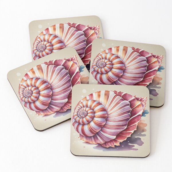 Item preview, Striped Spiral Shell with Fan Scallop designed and sold by BeachWhisper.