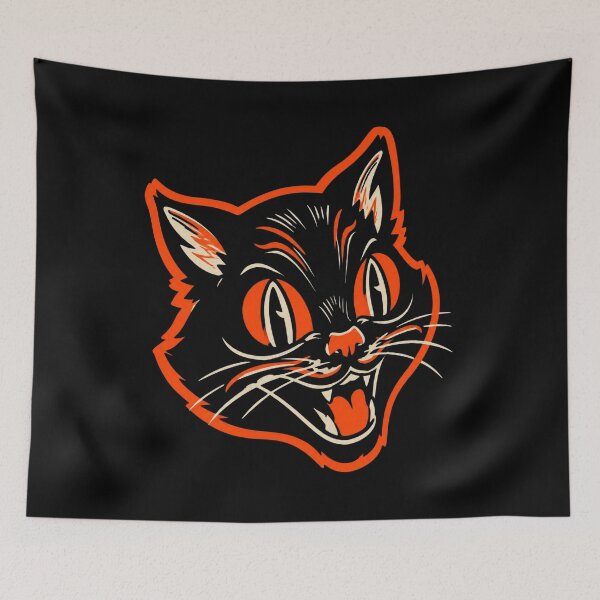 Item preview, Ctkr Studio Vintage Halloween Angry Black Cat Growling Face designed and sold by Elizabromby.