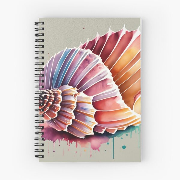 Item preview, Colorful Ribbed Conch with Watercolor Drips designed and sold by BeachWhisper.