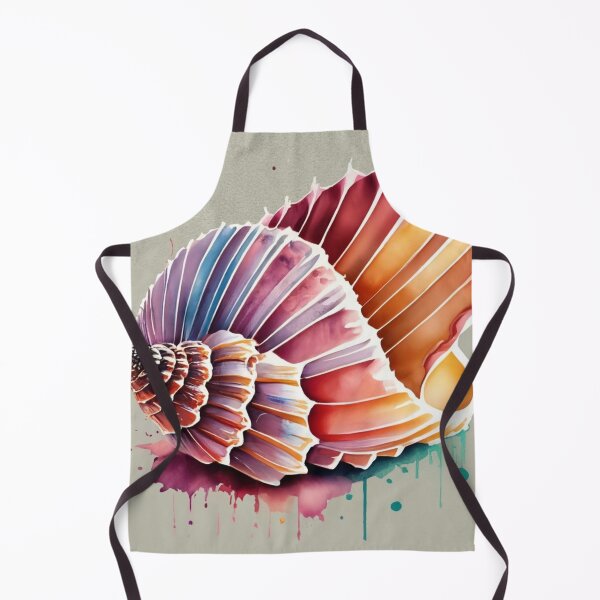 Item preview, Colorful Ribbed Conch with Watercolor Drips designed and sold by BeachWhisper.