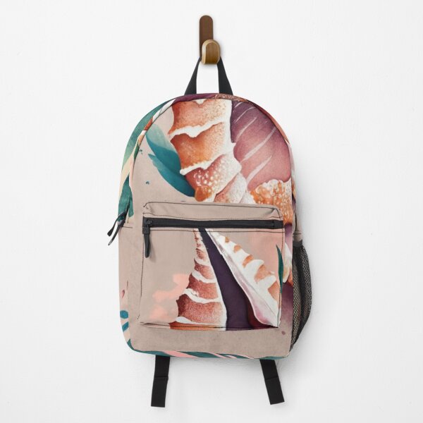 Item preview, Open Pink Conch with Teal Leaf designed and sold by BeachWhisper.