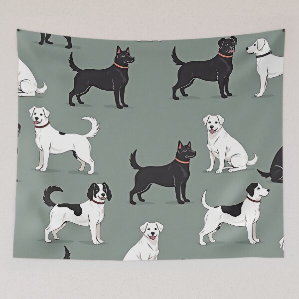 Item preview, Dog Pattern Cute Puppies Minimal Design designed and sold by ArtDesignTp.