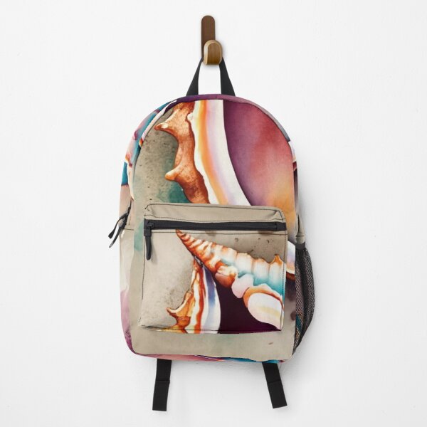 Item preview, Teal and Pink Open Conch Watercolor designed and sold by BeachWhisper.