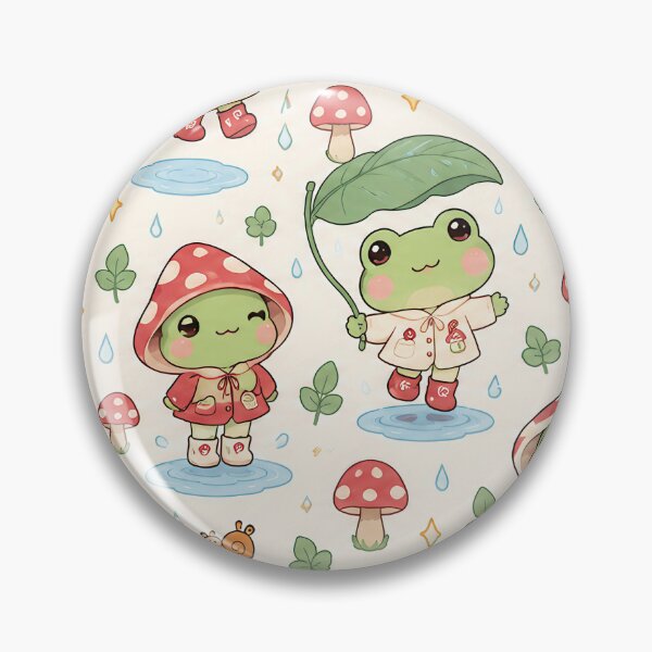 Item preview, Kawaii Frog Mushroom Raincoat Pattern designed and sold by Soft Berry Studio.