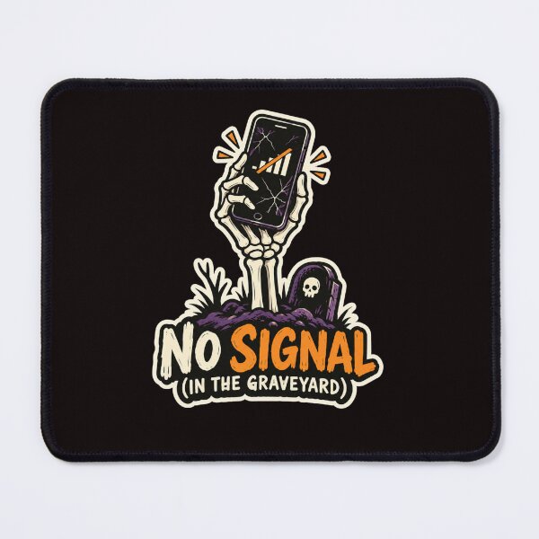 Item preview, No Signal In The Graveyard, Funny Skeleton Hand Halloween Design, Trendy Edgy Halloween Art designed and sold by Print Loft.