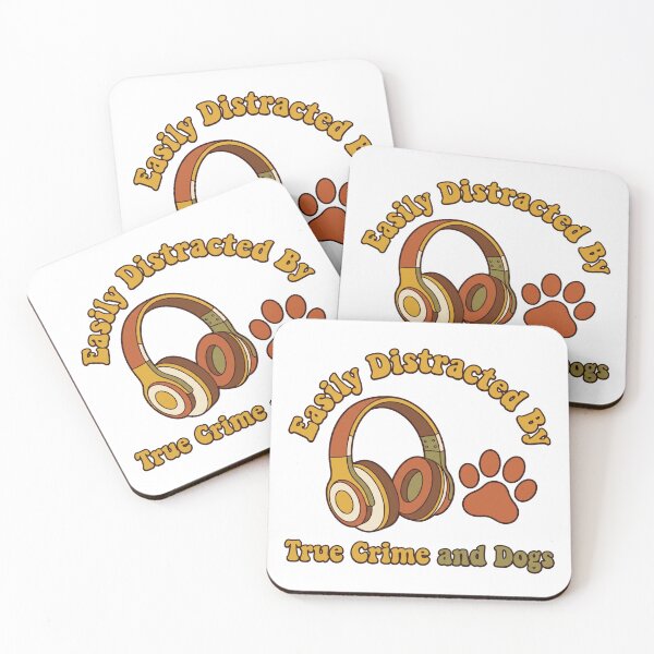 Item preview, Easily Distracted By True Crime and Dogs Retro designed and sold by MarCinu Art.