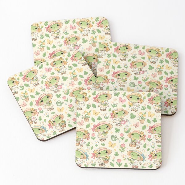 Item preview, Kawaii Frog Sunhat Garden Pattern designed and sold by Soft Berry Studio.