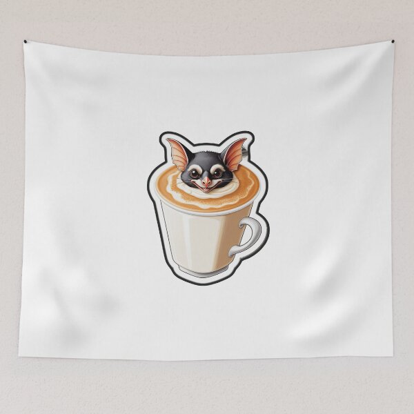 Item preview, Bat in coffee – Cute Halloween illustration designed and sold by Glowfy.
