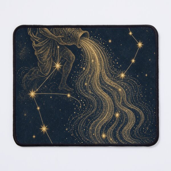 Item preview, Aquarius Gold Constellation Chart on Navy Night Sky designed and sold by tanishqsaluja.