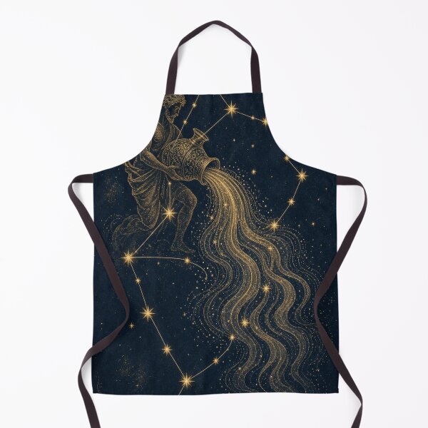 Item preview, Aquarius Gold Constellation Chart on Navy Night Sky designed and sold by tanishqsaluja.