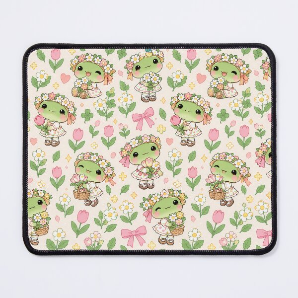 Item preview, Kawaii Frog Flower Crown Pattern designed and sold by Soft Berry Studio.