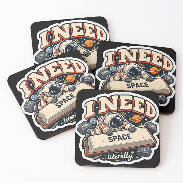 Item preview, I Need Space Literally – Funny Astronaut Keyboard Pun designed and sold by NovaToons.