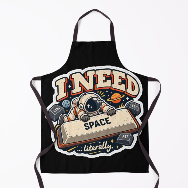 Item preview, I Need Space Literally – Funny Astronaut Keyboard Pun designed and sold by NovaToons.