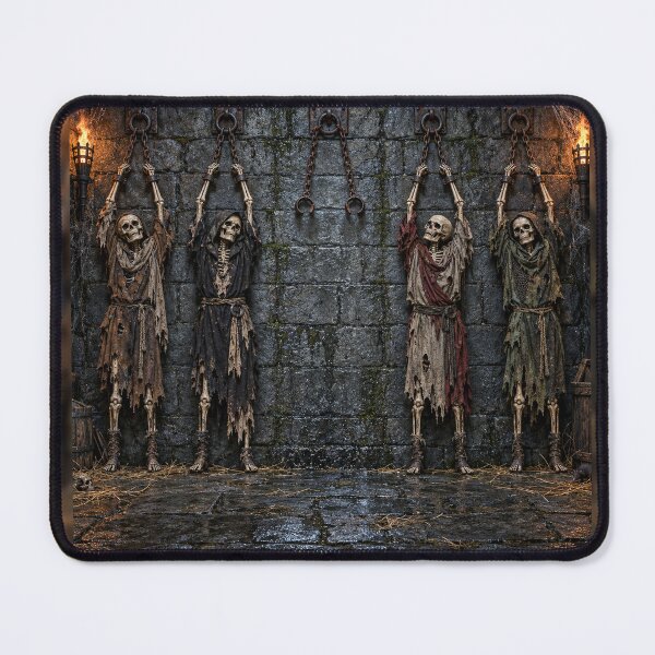 Item preview, Shackled Skeleton Dungeon Wall Haunted Backdrop designed and sold by TXLou.