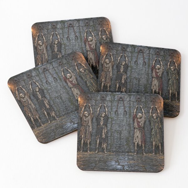 Item preview, Shackled Skeleton Dungeon Wall Haunted Backdrop designed and sold by TXLou.