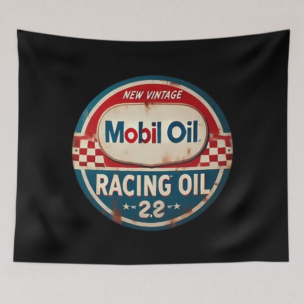 Item preview, Antique Mobil Oil Racing Car Sign designed and sold by SherlyOjed.
