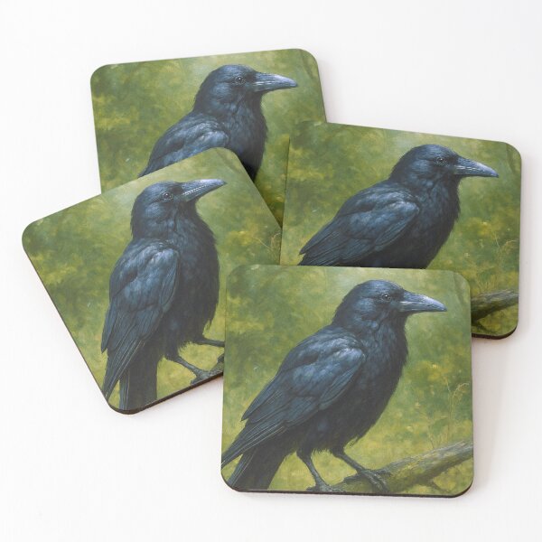 Item preview, Raven Painting – Mystical Black Bird of the Night designed and sold by GalleryKauffeld.