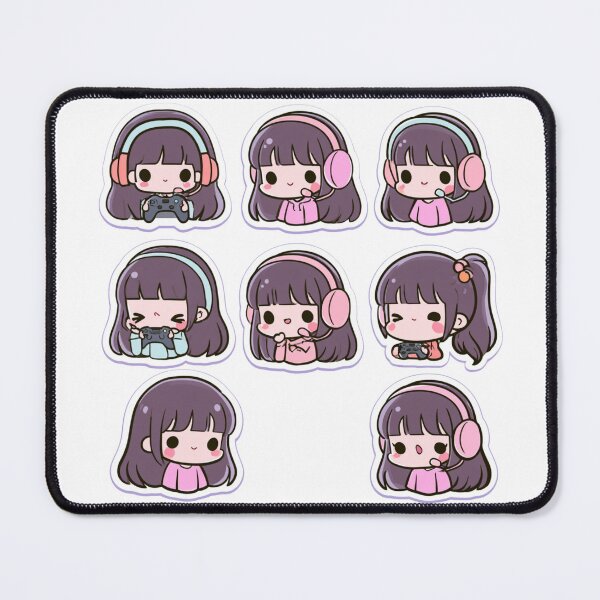 Item preview, Kawaii Chibi Gamer Girl Headset Controller designed and sold by NicolasGlowArt.