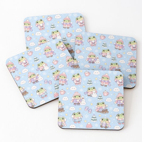 Item preview, Kawaii Frog Snow Day Pattern designed and sold by Soft Berry Studio.