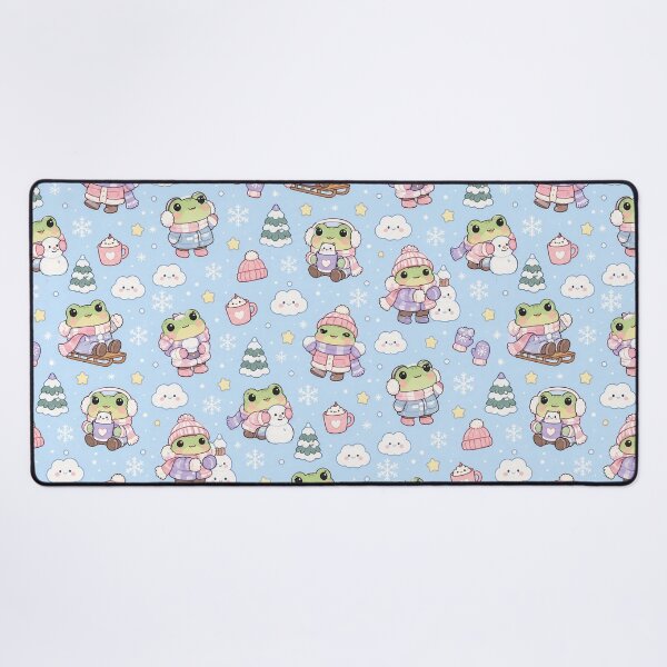 Item preview, Kawaii Frog Snow Day Pattern designed and sold by Soft Berry Studio.