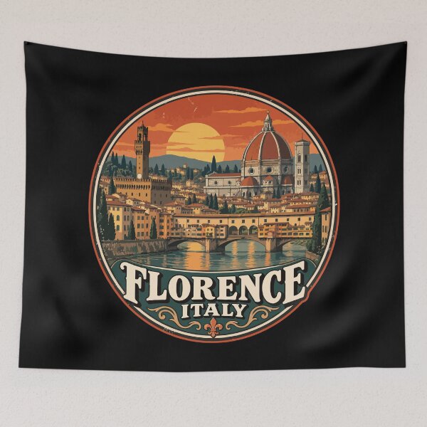 Item preview, Florence City Italy Travel Retro designed and sold by TomFrontierArt.