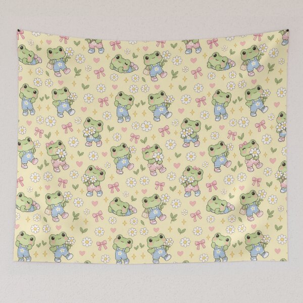 Item preview, Kawaii Frog Daisy Overalls Pattern designed and sold by Soft Berry Studio.