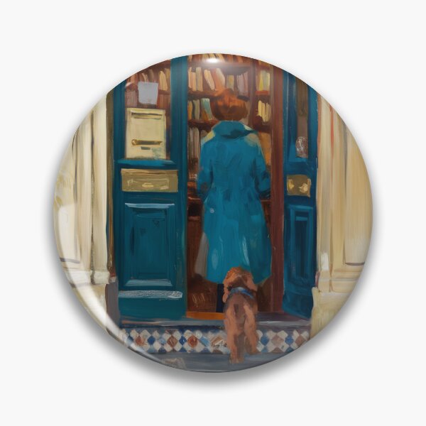 Item preview, "Entering the Parisian Bookshop"  Parisian Impressionist Painting designed and sold by CARRAANN.