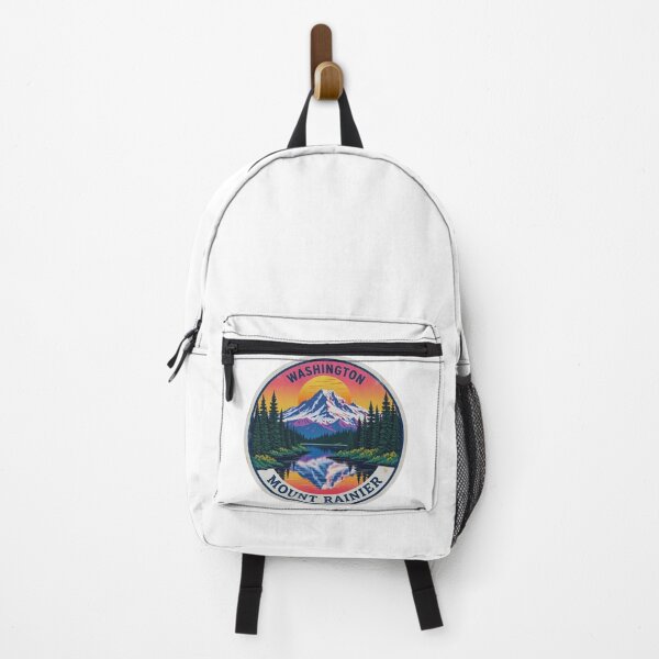 Item preview, Vintage Mount Rainier Washington Circular Sticker Illustration designed and sold by GabeMountainArt.